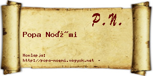 Popa Noémi névjegykártya